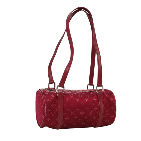 LOUIS VUITTON Monogram Satin Little papillon Hand Bag Pink M92353 LV Auth 111500