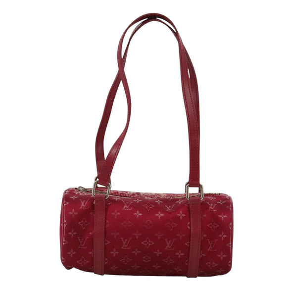 LOUIS VUITTON Monogram Satin Little papillon Hand Bag Pink M92353 LV Auth 111500