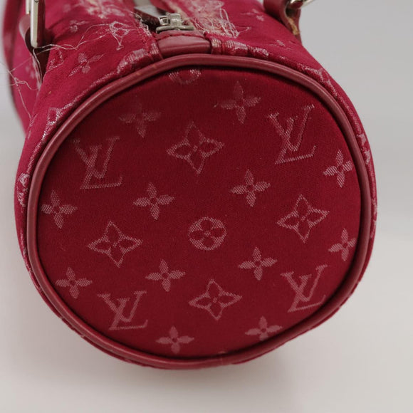 LOUIS VUITTON Monogram Satin Little papillon Hand Bag Pink M92353 LV Auth 111500