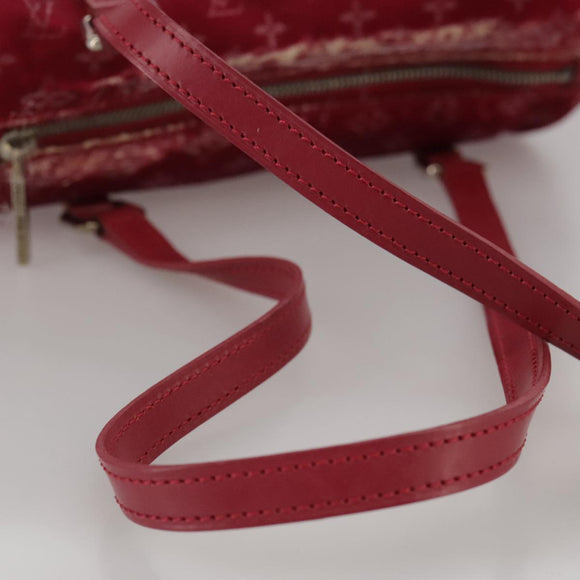 LOUIS VUITTON Monogram Satin Little papillon Hand Bag Pink M92353 LV Auth 111500