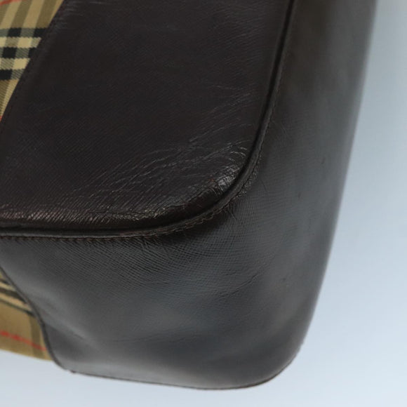 Burberrys Nova Check Shoulder Bag Canvas Beige Auth 111520