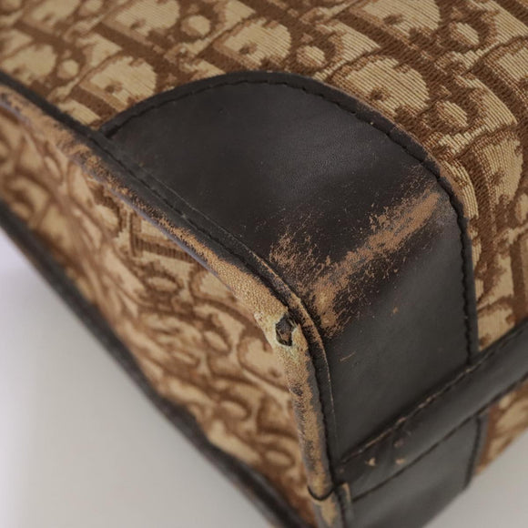 Christian Dior Trotter Canvas Hand Bag Brown Auth 111521
