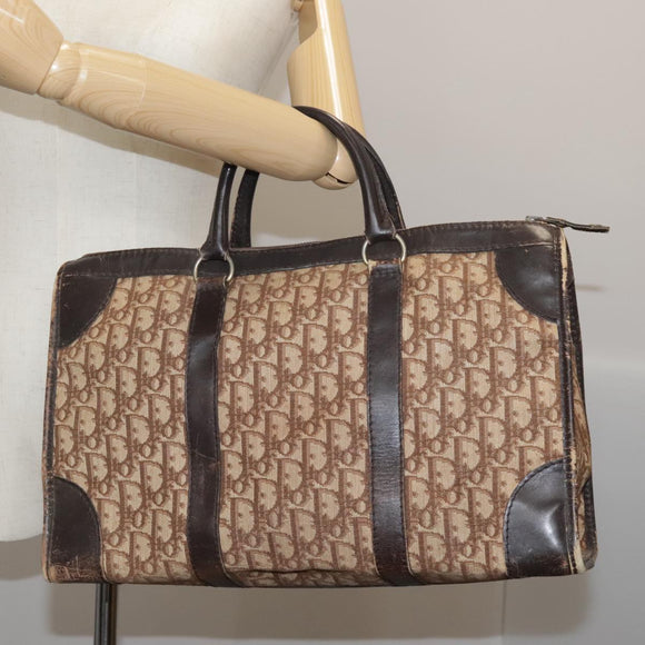 Christian Dior Trotter Canvas Hand Bag Brown Auth 111521