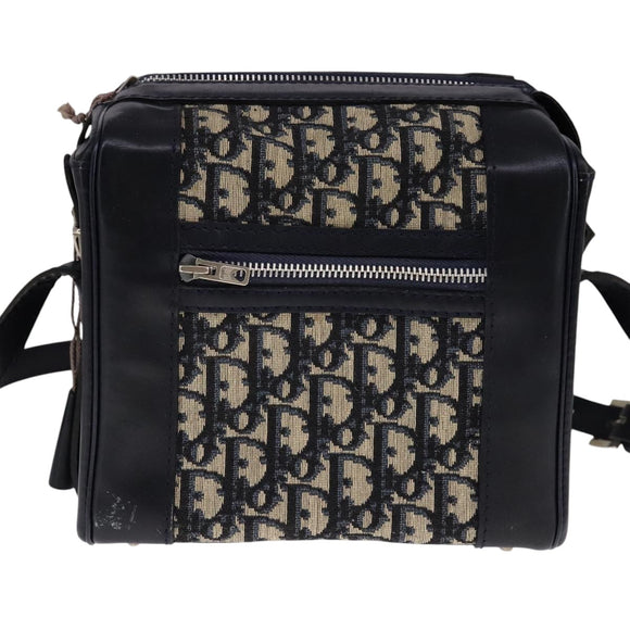 Christian Dior Trotter Canvas Shoulder Bag Navy Auth 111522