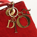 Christian Dior Canage Hand Bag Red Gold Auth 111525-15