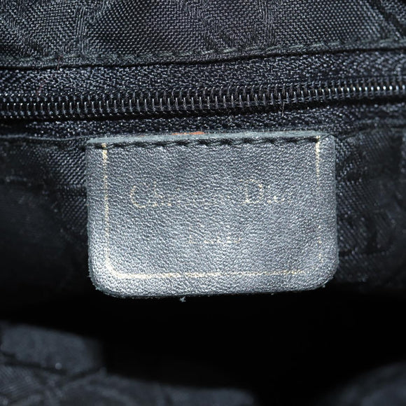 Christian Dior Canage Hand Bag Nylon Red Gold Auth 111525