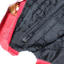 Christian Dior Canage Hand Bag Red Gold Auth 111525-21
