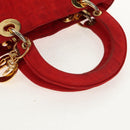 Christian Dior Canage Hand Bag Red Gold Auth 111525-8