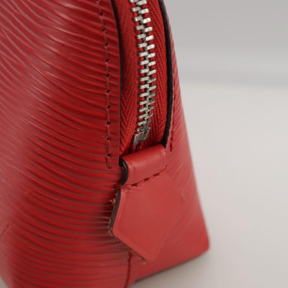 LOUIS VUITTON Epi Pochette Cosmetic PM Pouch Red M41114 LV Auth 111537