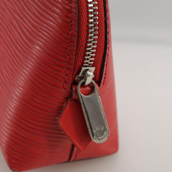 LOUIS VUITTON Epi Pochette Cosmetic PM Pouch Red M41114 LV Auth 111537