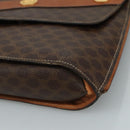 CELINE Macadam Canvas Shoulder Bag PVC Leather Gold Brown Auth 111547-9