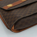 CELINE Macadam Canvas Shoulder Bag PVC Leather Gold Brown Auth 111547-14