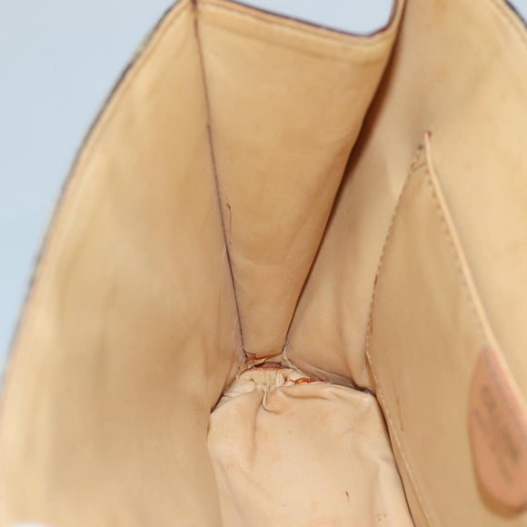 CELINE Macadam Canvas Shoulder Bag PVC Leather Gold Brown Auth 111547