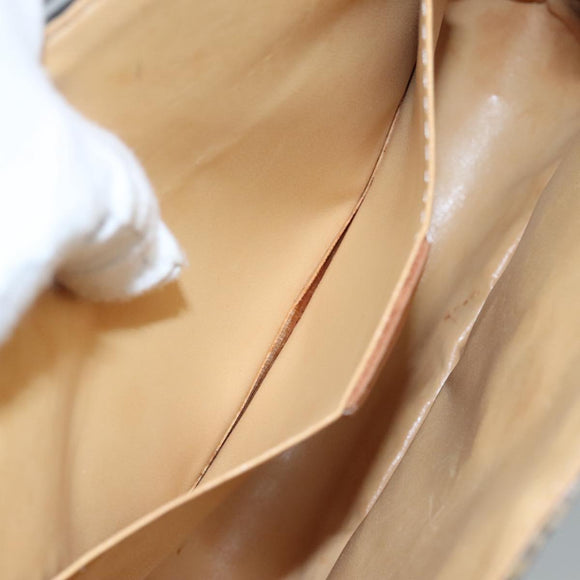 CELINE Macadam Canvas Shoulder Bag PVC Leather Gold Brown Auth 111547