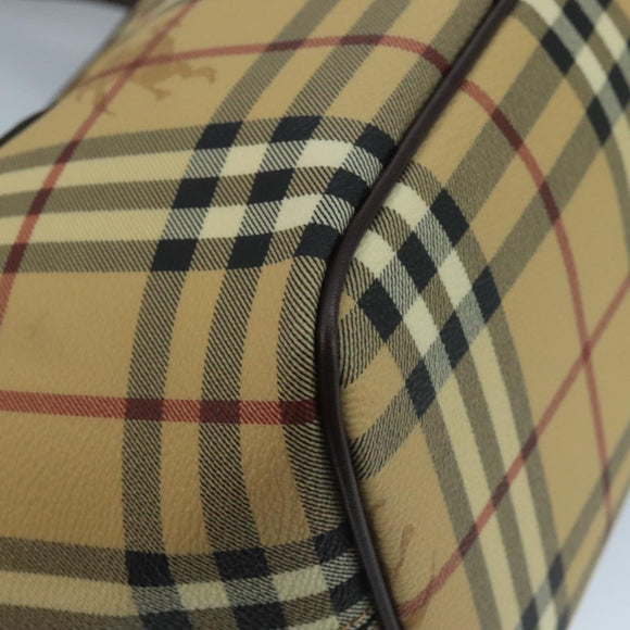 BURBERRY Nova Check Tote Bag PVC Beige Auth 111553