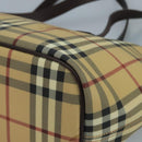 BURBERRY Nova Check Tote Bag PVC Beige Auth 111553-15