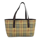 BURBERRY Nova Check Tote Bag PVC Beige Auth 111553-13
