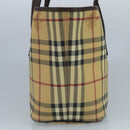 BURBERRY Nova Check Tote Bag PVC Beige Auth 111553-4