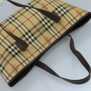 BURBERRY Nova Check Tote Bag PVC Beige Auth 111553-6