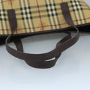 BURBERRY Nova Check Tote Bag PVC Beige Auth 111553-7