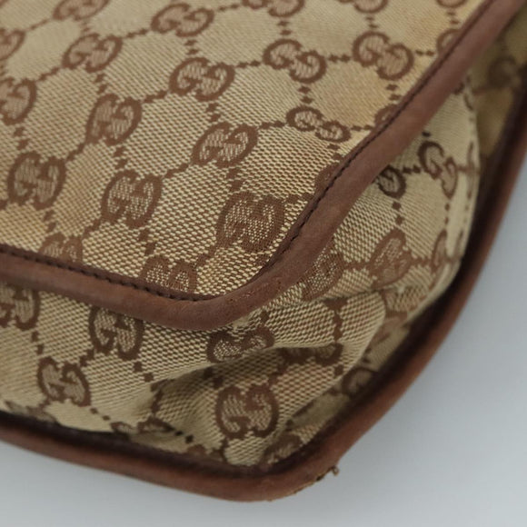GUCCI GG Canvas Shoulder Bag Beige 91762 Auth 111560
