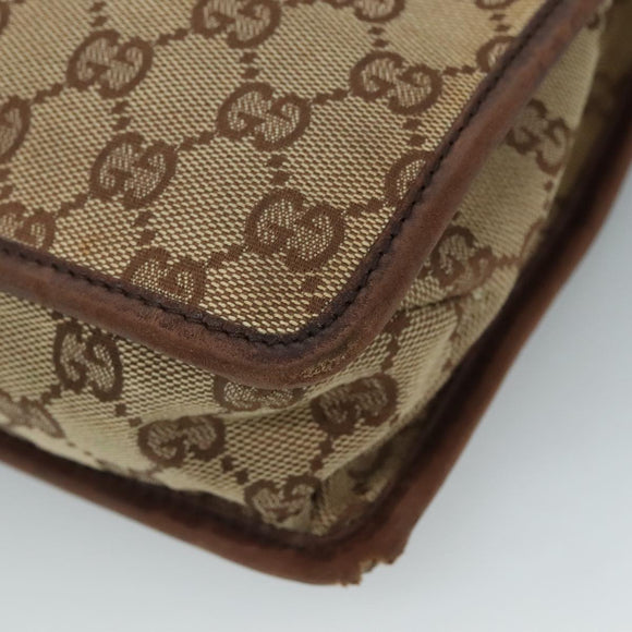 GUCCI GG Canvas Shoulder Bag Beige 91762 Auth 111560