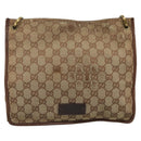 GUCCI GG Canvas Shoulder Bag Beige 91762 Auth 111560-13