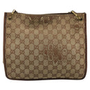 GUCCI GG Canvas Shoulder Bag Beige 91762 Auth 111560-2
