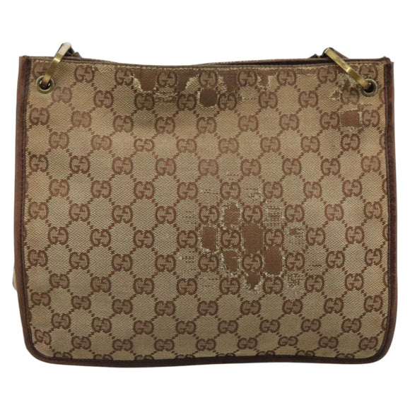 GUCCI GG Canvas Shoulder Bag Beige 91762 Auth 111560