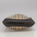 BURBERRY Nova Check Shoulder Bag PVC Beige Brown gold Auth 111586-10