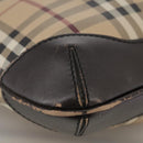 BURBERRY Nova Check Shoulder Bag PVC Beige Brown gold Auth 111586-11