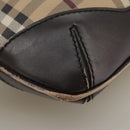 BURBERRY Nova Check Shoulder Bag PVC Beige Brown gold Auth 111586-13