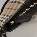 BURBERRY Nova Check Shoulder Bag PVC Beige Brown gold Auth 111586-16