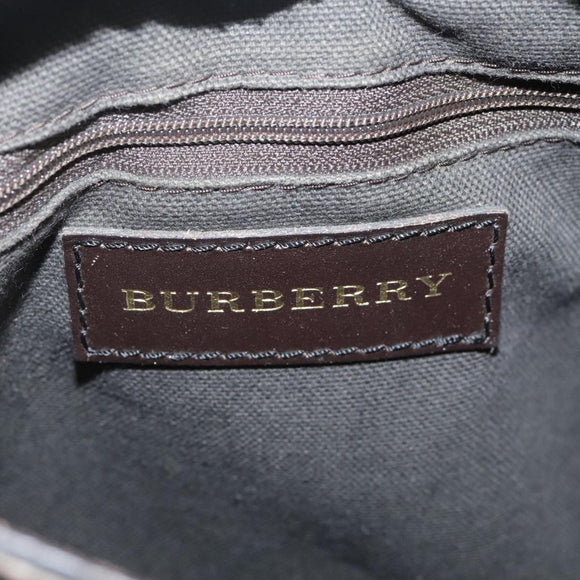 BURBERRY Nova Check Shoulder Bag PVC Beige Brown gold Auth 111586