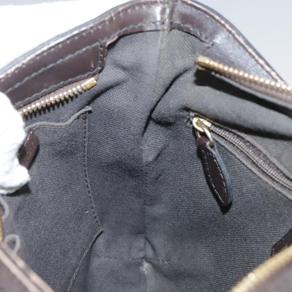 BURBERRY Nova Check Shoulder Bag PVC Beige Brown gold Auth 111586