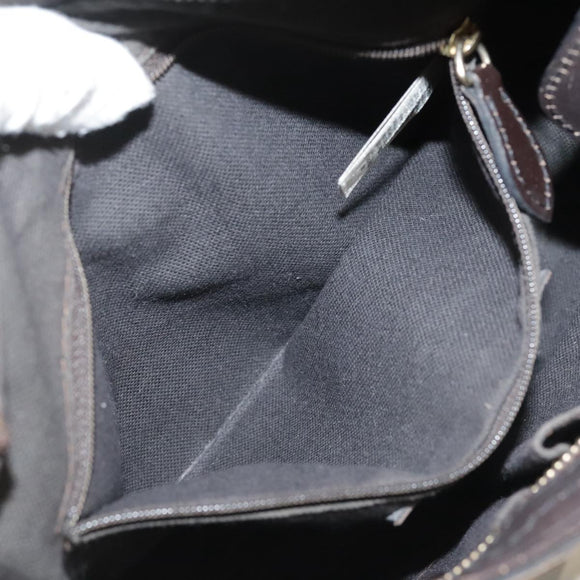 BURBERRY Nova Check Shoulder Bag PVC Beige Brown gold Auth 111586