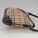 BURBERRY Nova Check Shoulder Bag PVC Beige Brown gold Auth 111586-5