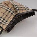 BURBERRY Nova Check Shoulder Bag PVC Beige Brown gold Auth 111586-6