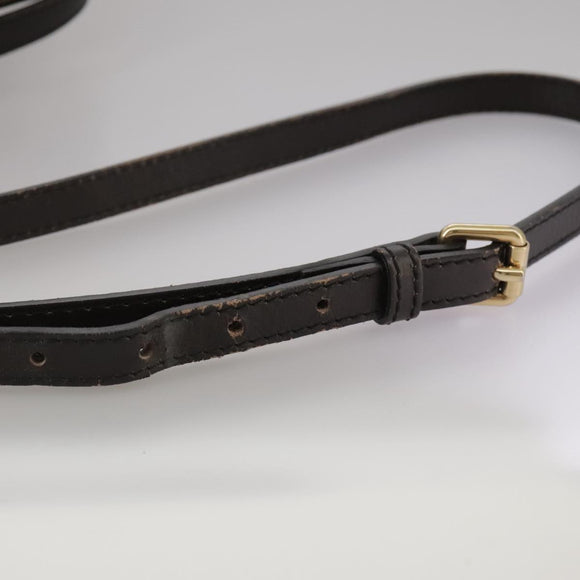 BURBERRY Nova Check Shoulder Bag PVC Beige Brown gold Auth 111586