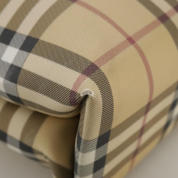 BURBERRY Nova Check Hand Bag PVC Beige Brown Auth 111588