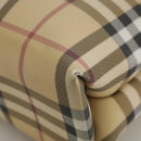 BURBERRY Nova Check Hand Bag PVC Beige Brown Auth 111588-14