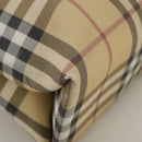 BURBERRY Nova Check Hand Bag PVC Beige Brown Auth 111588-15