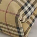 BURBERRY Nova Check Hand Bag PVC Beige Brown Auth 111588-16
