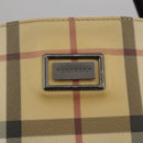 BURBERRY Nova Check Hand Bag PVC Beige Brown Auth 111588-11