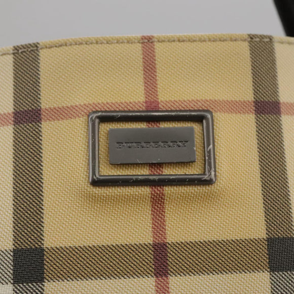 BURBERRY Nova Check Hand Bag PVC Beige Brown Auth 111588