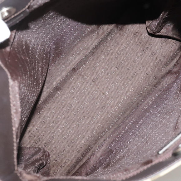 BURBERRY Nova Check Hand Bag PVC Beige Brown Auth 111588