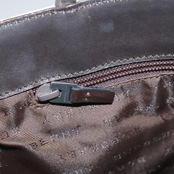 BURBERRY Nova Check Hand Bag PVC Beige Brown Auth 111588