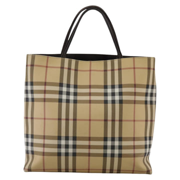 BURBERRY Nova Check Hand Bag PVC Beige Brown Auth 111588 - 0