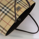 BURBERRY Nova Check Hand Bag PVC Beige Brown Auth 111588-7