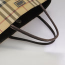 BURBERRY Nova Check Hand Bag PVC Beige Brown Auth 111588-8